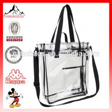 Clear PVC Tote Bag Transparent Shopping Bag with Zip Pouch